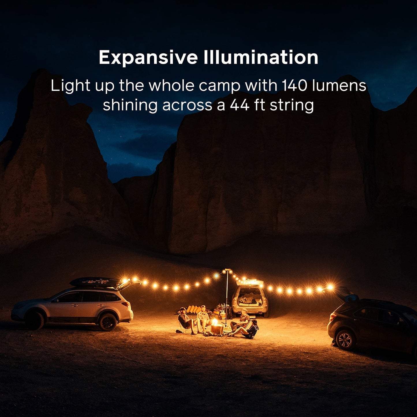Solar String Lights: 44' White